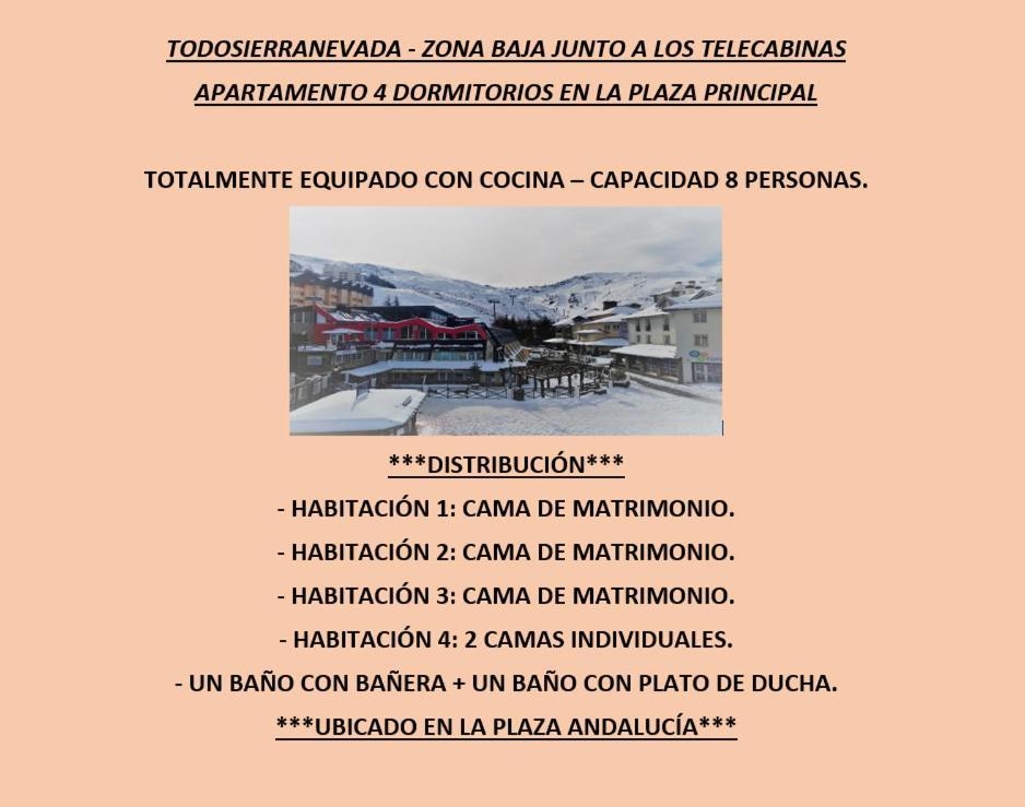 Todosierranevada Zona Baja - Apartamentos De 4 Dormitorios - Junto A Los Telecabinas Serra Nevada Exterior foto